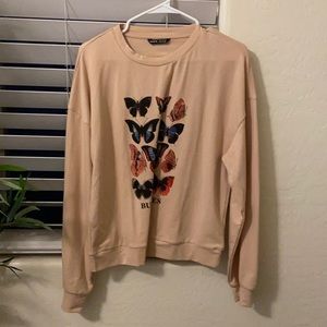 SHEIN butterfly crewneck sweatshirt